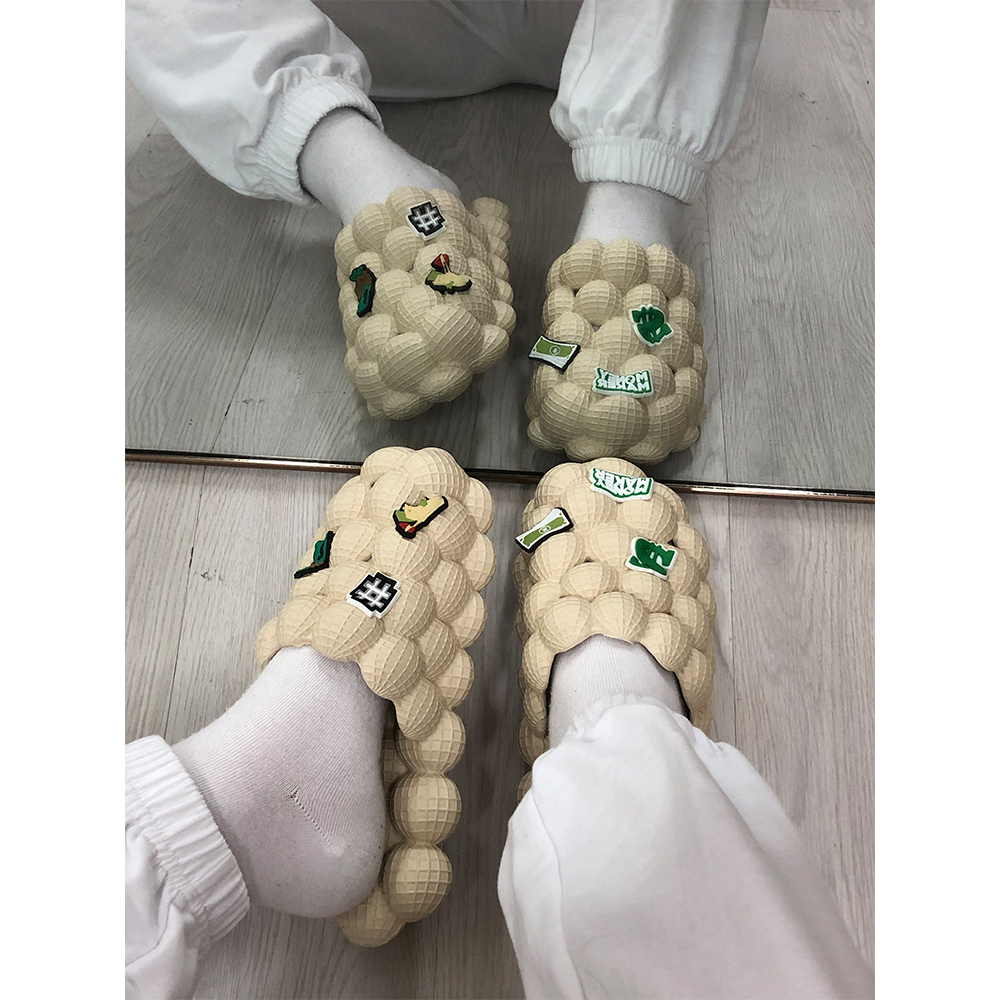Diapositivas de burbujas al aire libre para caminar con diamantes de imitación personalizados Bling Bling para mujeres