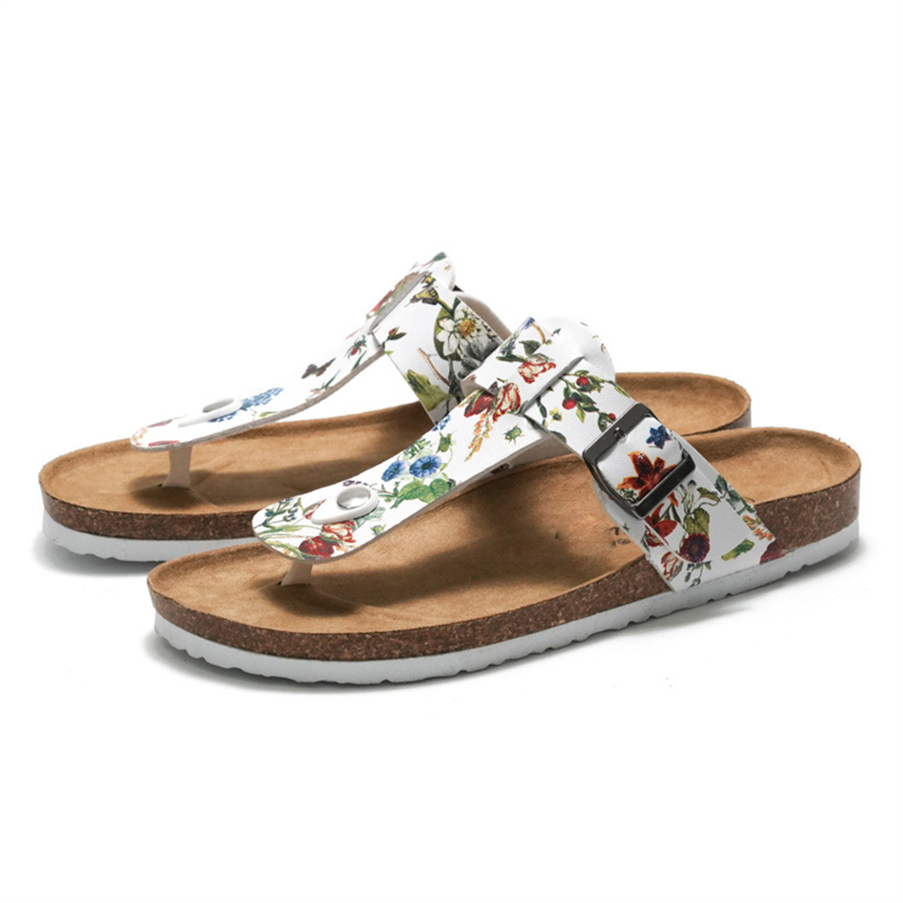 Sandalias de verano para mujer, sandalias de corcho, zapatillas informales con hebilla de alta calidad, chanclas