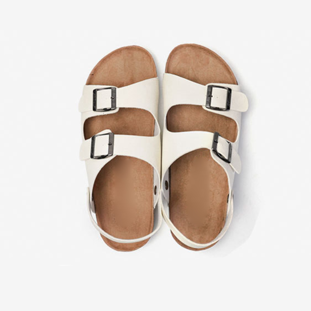 Los hombres deslizan cómodas zapatillas y sandalias de corcho diapositivas del dedo del pie sandalias de cuero del deslizador de corcho para los hombres