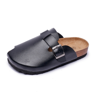 Zapatillas de corcho de playa de verano, sandalias informales de cuero con punta cerrada, sandalias para bebés y niños