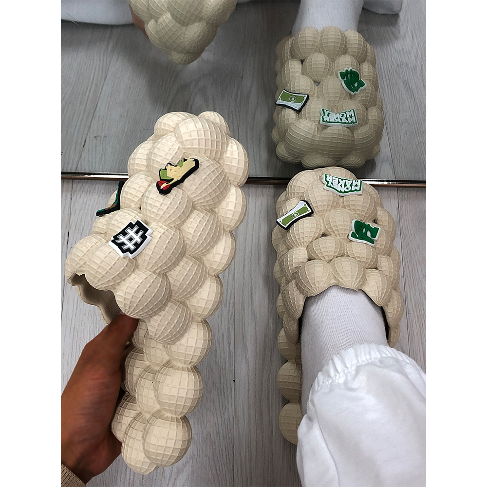 Diapositivas de burbujas al aire libre para caminar con diamantes de imitación personalizados Bling Bling para mujeres