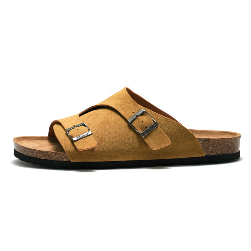  Playa Hebilla de metal Ortopédica Plana Casual Suela de corcho Sandalias Zapatillas