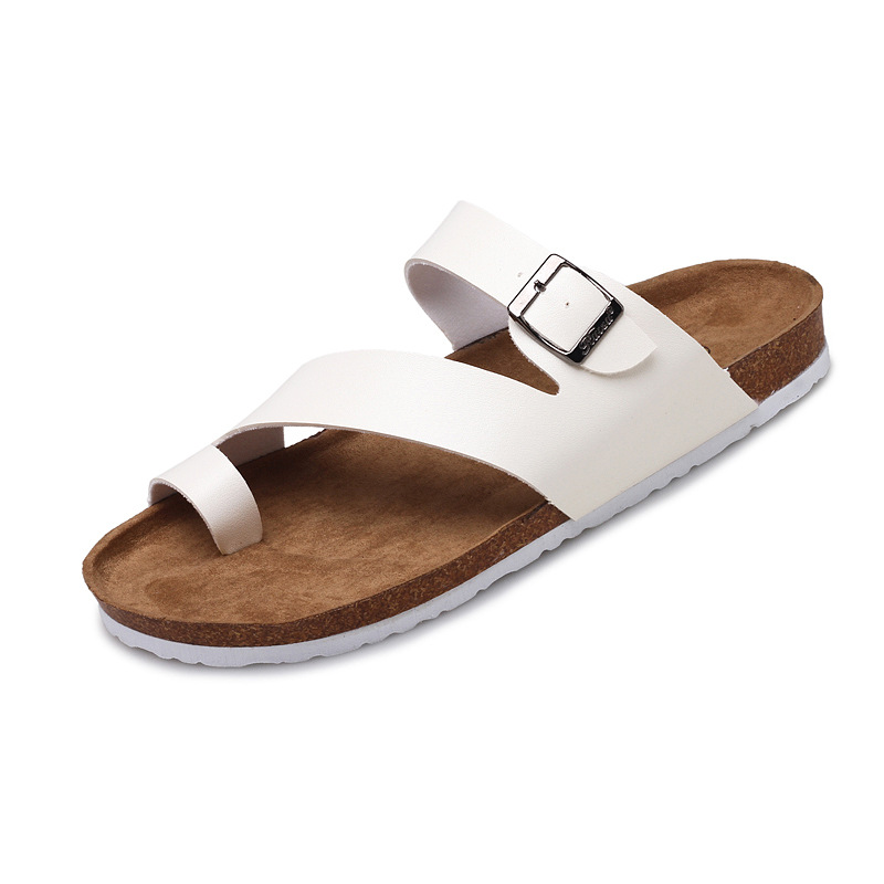 Zapatos de playa de verano con punta abierta, chanclas con soporte para arco, zapatillas de corcho