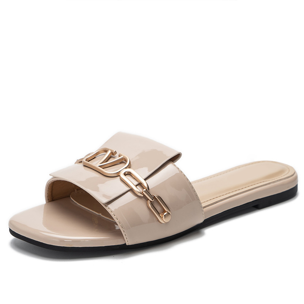 Zapatillas de mujer Zapatillas de mujer Moda Tobillo-Correa Hebilla Sandalias planas para mujer Zapatillas de mujer