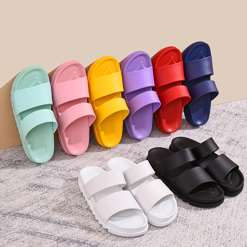 Pantuflas de interior de casa con doble correa y logo