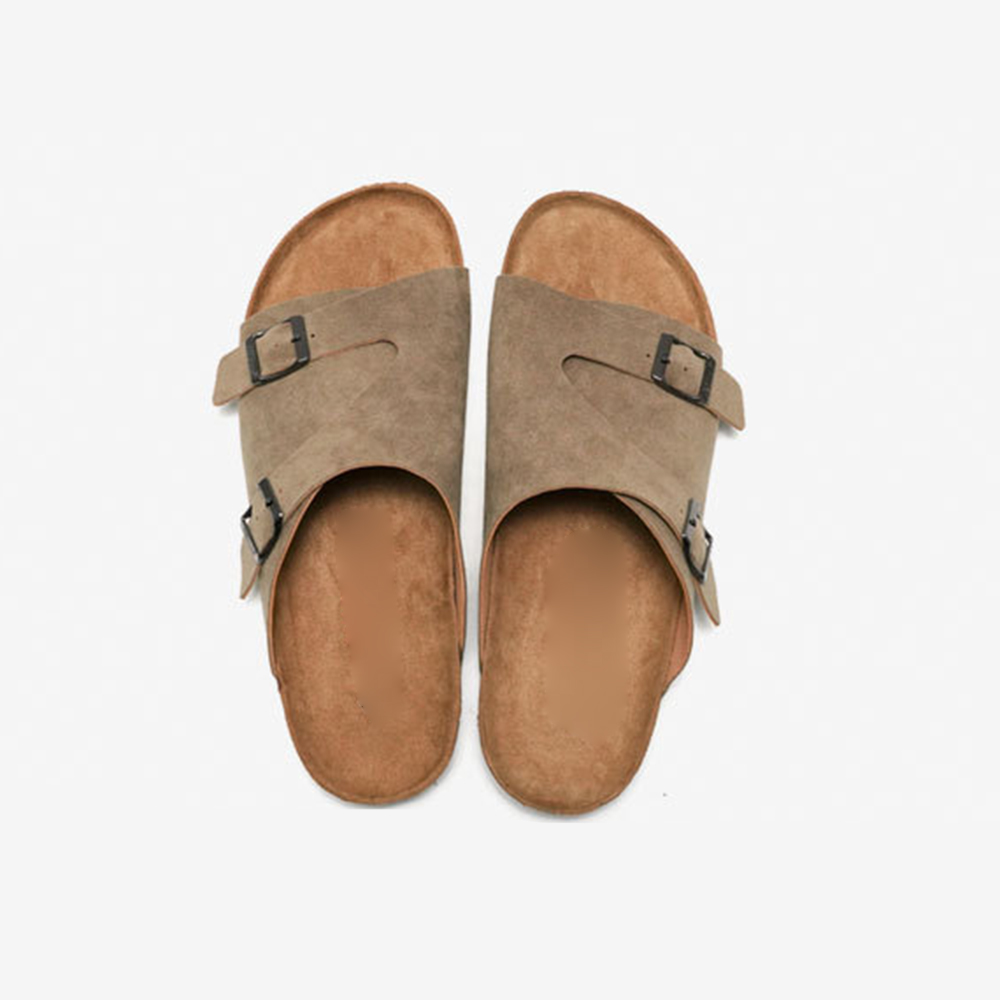  Playa Hebilla de metal Ortopédica Plana Casual Suela de corcho Sandalias Zapatillas
