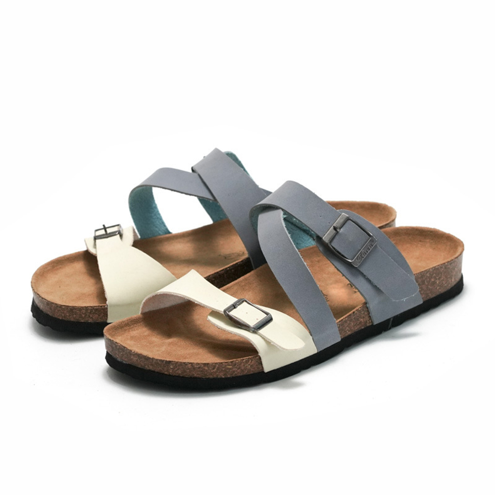 Zapatillas de corcho para mujer, zapatos informales de playa a la moda para hombre, sandalias antideslizantes transpirables, zapatos de verano para mujer