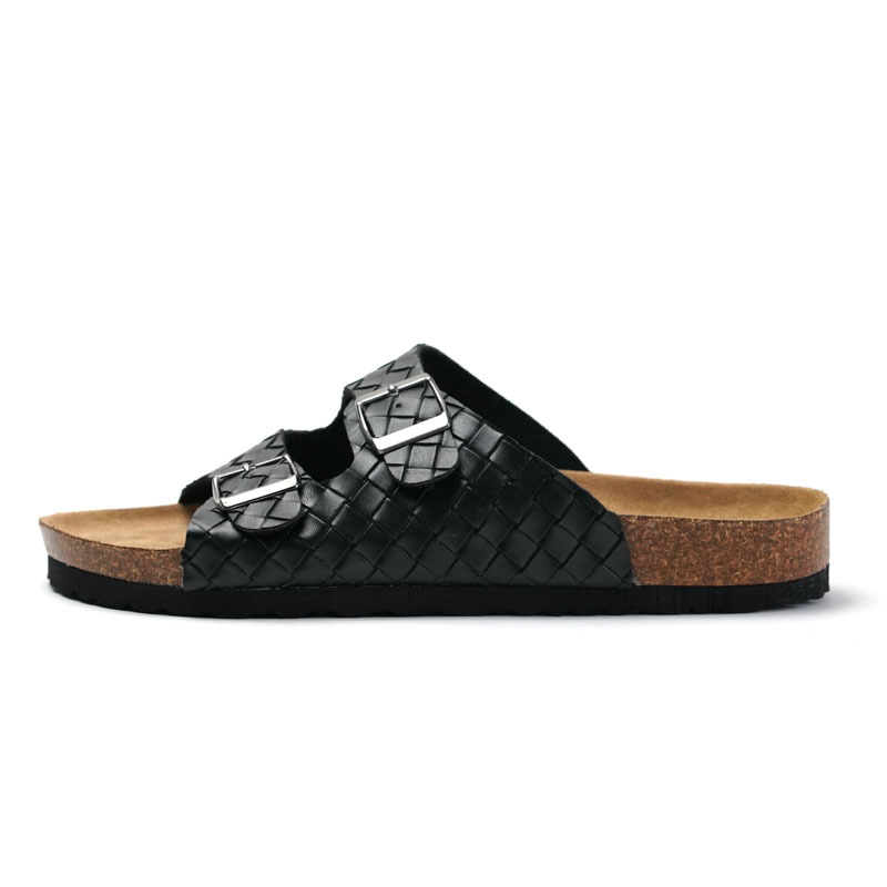 Sandalias de verano para mujer, zapatos de corcho suave con dos hebillas, zapatillas para mujer 2023
