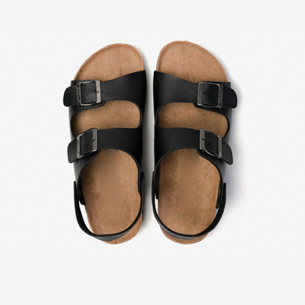 Los hombres deslizan cómodas zapatillas y sandalias de corcho diapositivas del dedo del pie sandalias de cuero del deslizador de corcho para los hombres