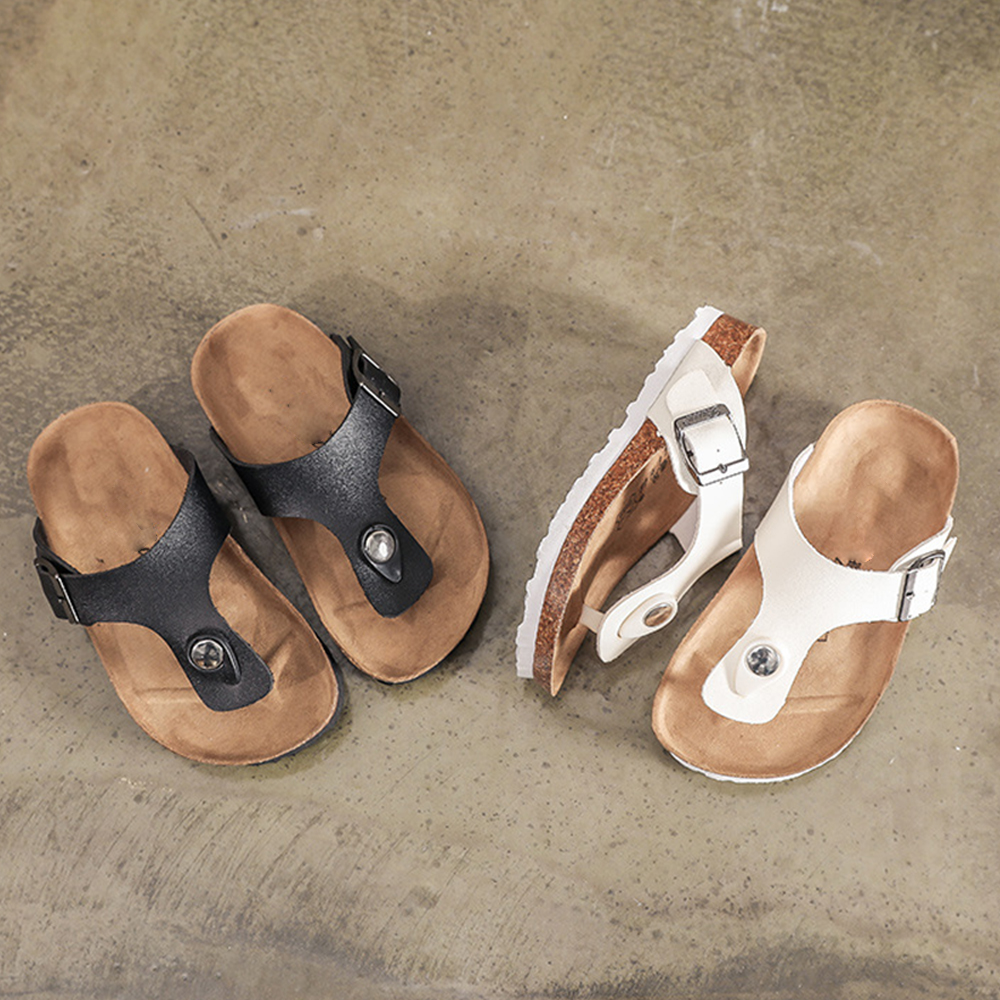 Venta al por mayor, zapatillas de tacón con plataforma para niños, chanclas, zapatillas con suela de goma de corcho, zapatos casuales para bebés, zapatos para niños