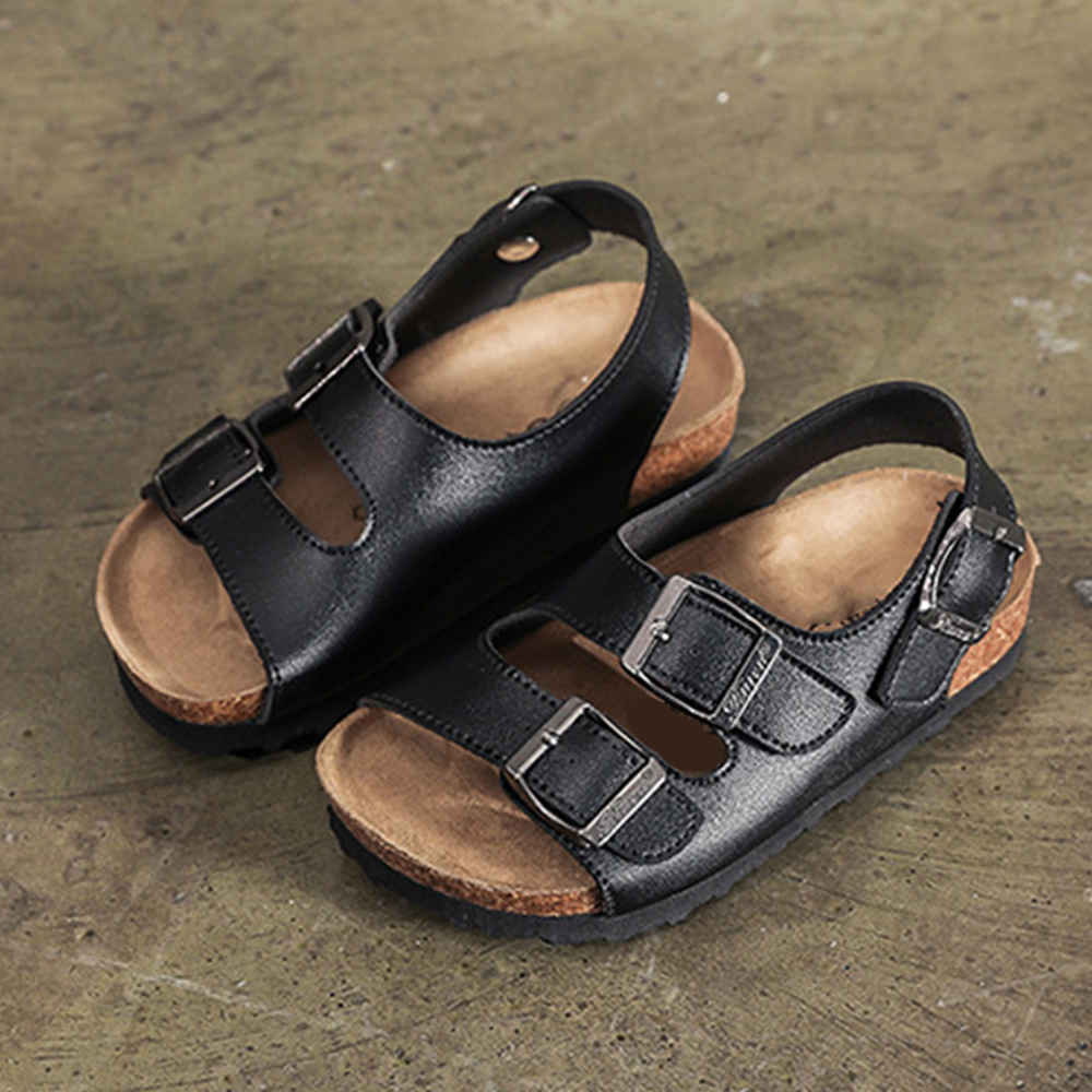 Zapatillas para niños Cama con pies suaves Sandalias de corcho unisex para niños