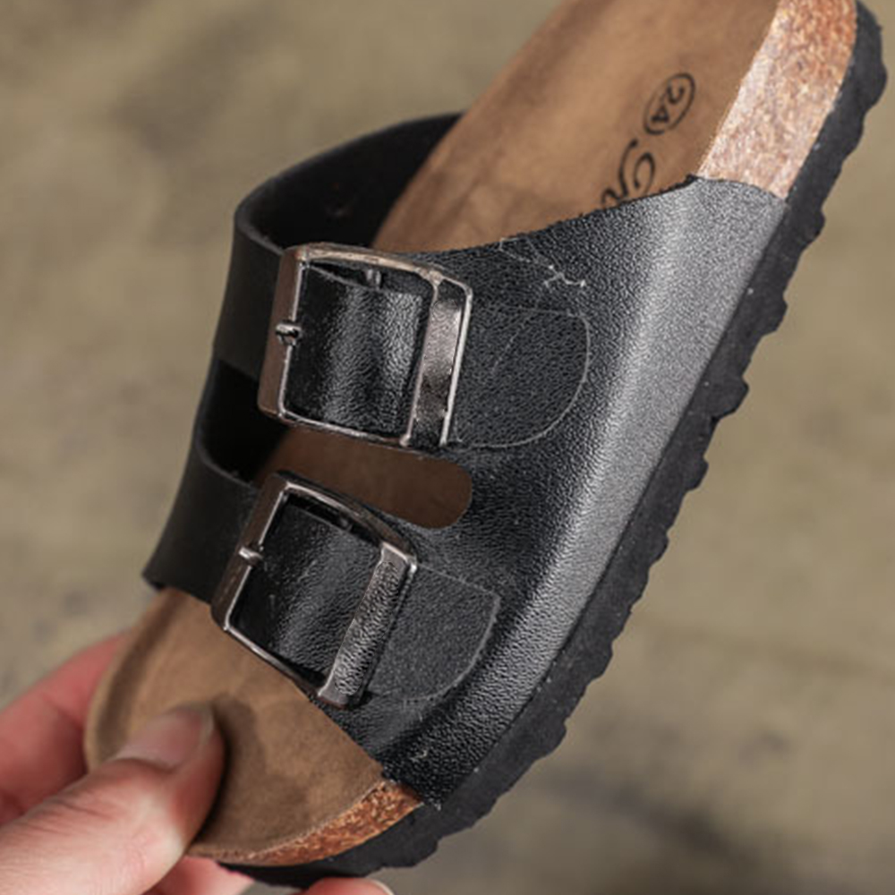 Zapatillas de corcho para niños Sandalias de una palabra para niños Zapatos de playa de moda para niñas 