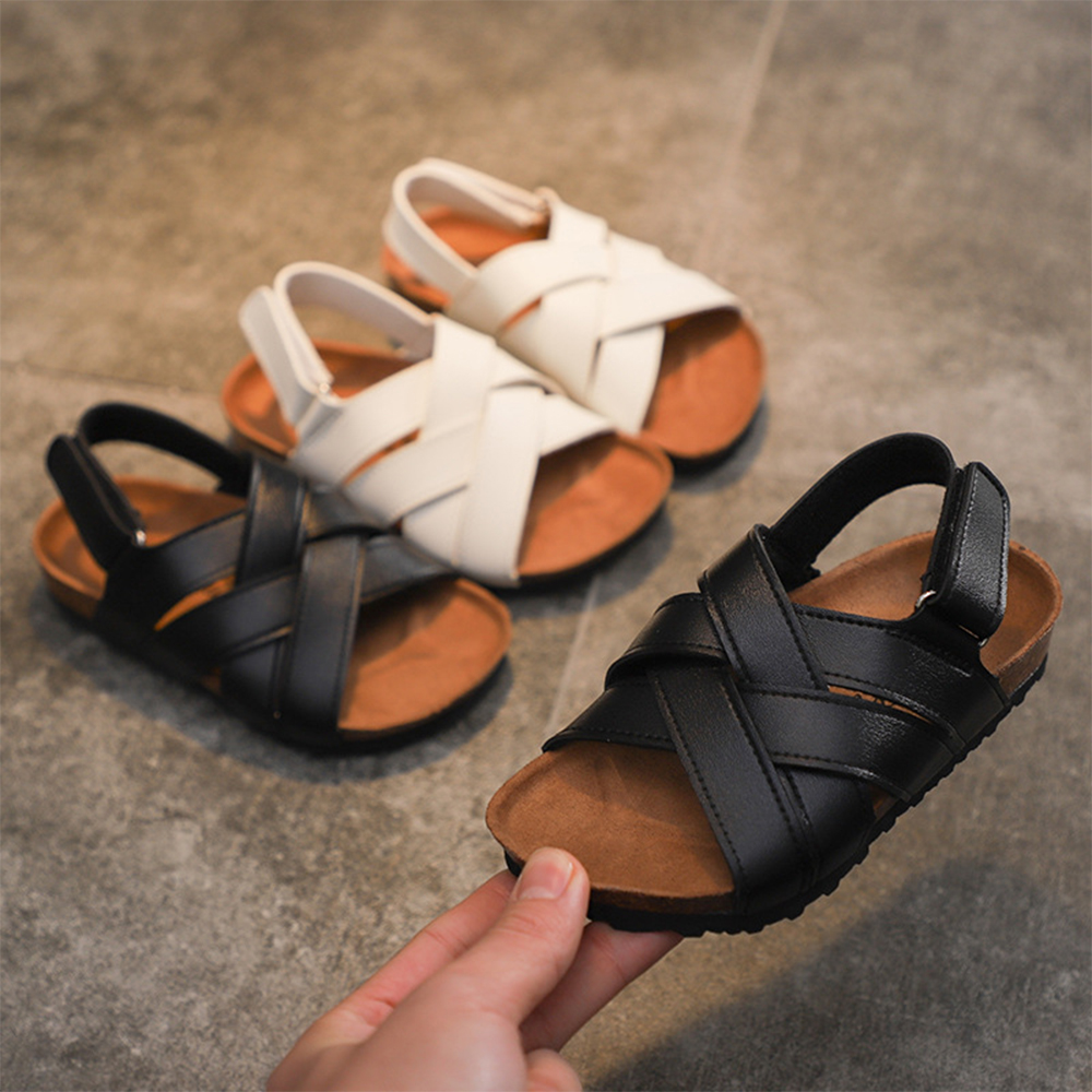 La moda para niños previene la sandalia resbaladiza Sandalias de corcho con parte inferior gruesa