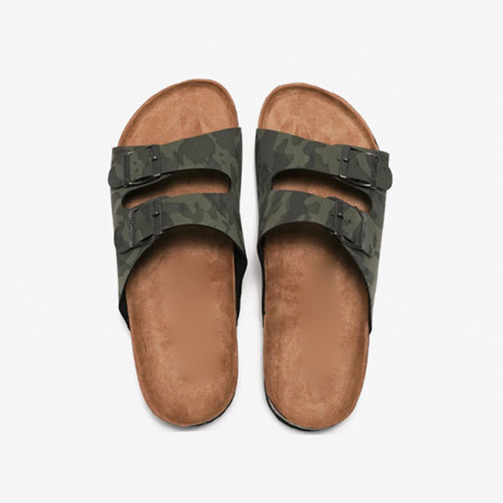 Parte superior con diseño estampado y chanclas sin cordones con suela de corcho para damas y hombres