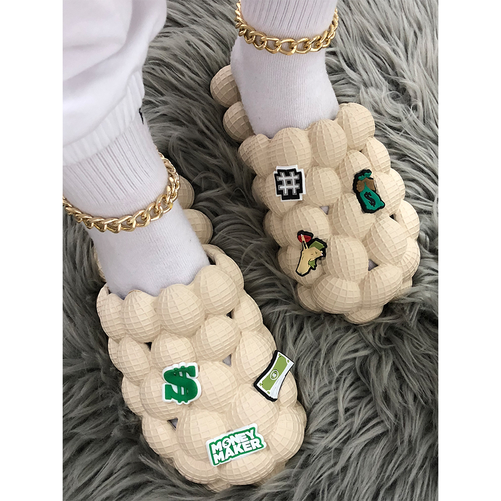 Diapositivas de burbujas al aire libre para caminar con diamantes de imitación personalizados Bling Bling para mujeres