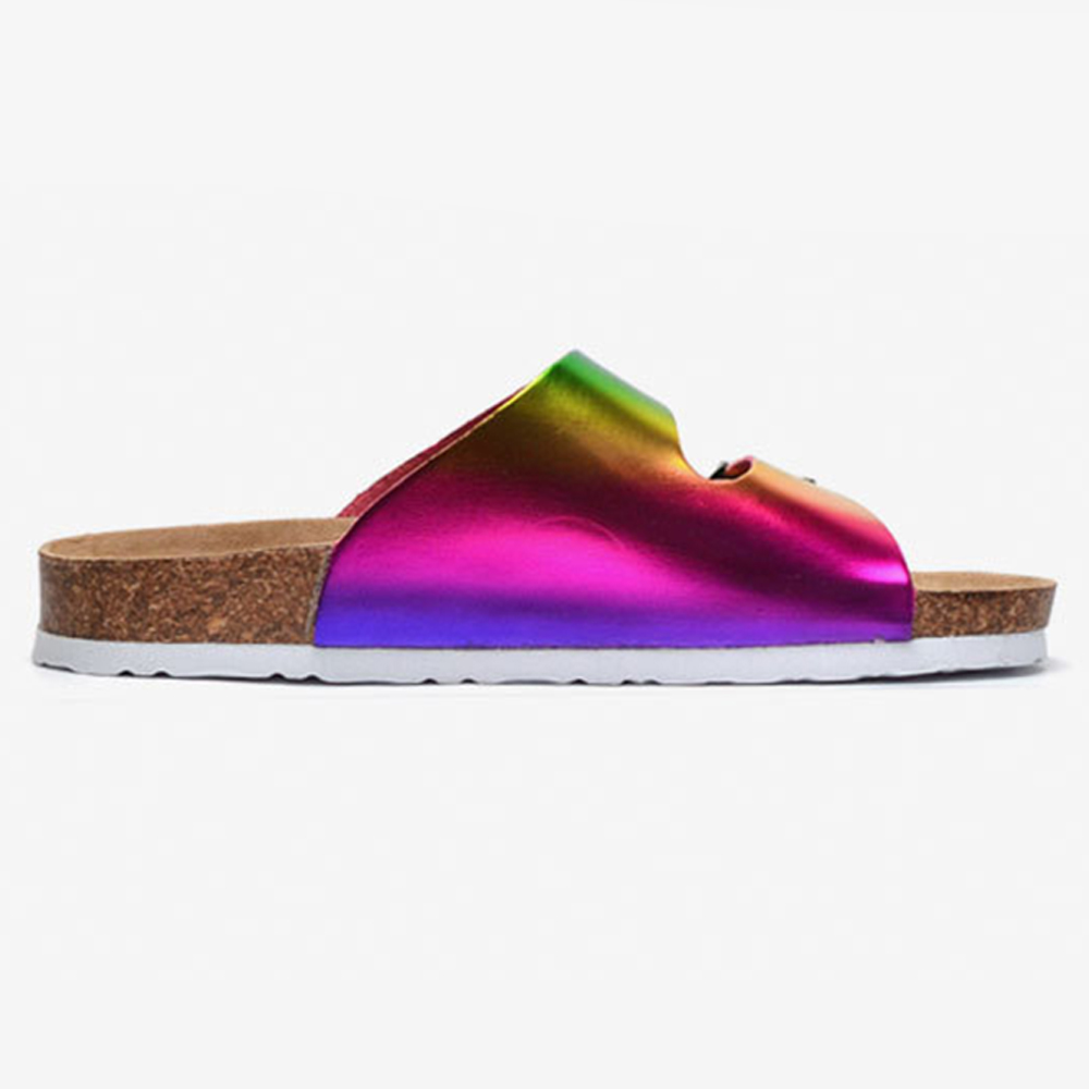 Zapatillas de corcho con suela de mujer a la moda, sandalias informales de verano para playa para mujer