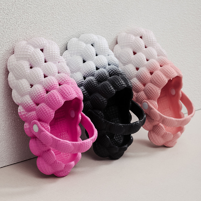 Sandalias antideslizantes con burbujas para masaje de verano para mujer, zuecos, sandalias de jardín EVA, zapatillas con correa deslizante para mujer