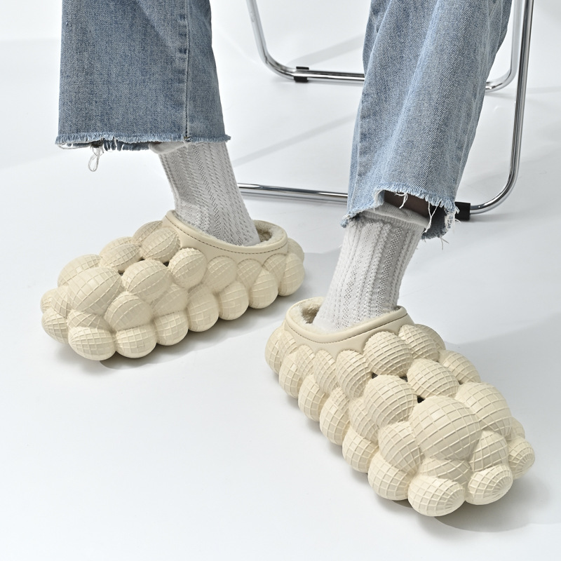 Zapatillas de casa para dormitorio para mujer, zapatillas de señora, diapositivas de burbujas de alta calidad con dijes
