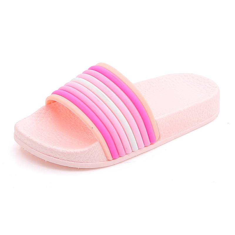 Zapatillas de color arcoíris para playa de verano al aire libre, sandalias deslizantes para hombre