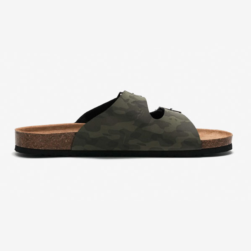 Parte superior con diseño estampado y chanclas sin cordones con suela de corcho para damas y hombres