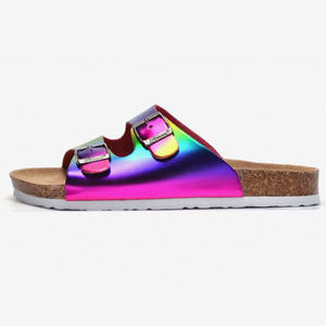 Zapatillas de corcho con suela de mujer a la moda, sandalias informales de verano para playa para mujer