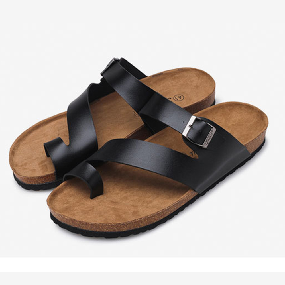 Zapatos de playa de verano con punta abierta, chanclas con soporte para arco, zapatillas de corcho