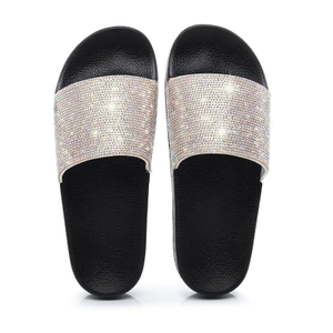 Diseño Zapatos Planos Verano Casual Rhinestone Señora Mujer Zapatilla Cristal