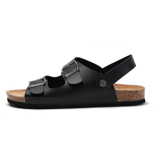 Los hombres deslizan cómodas zapatillas y sandalias de corcho diapositivas del dedo del pie sandalias de cuero del deslizador de corcho para los hombres