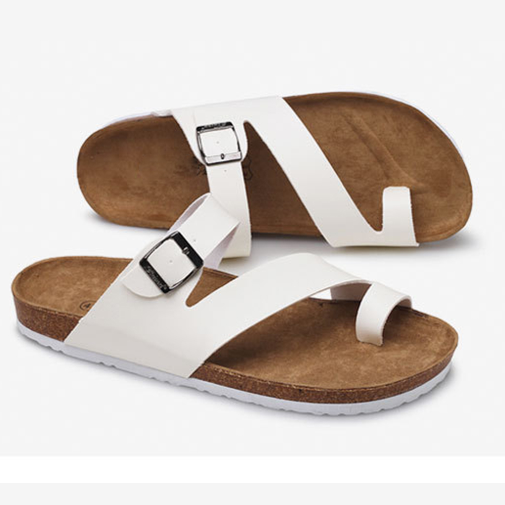 Zapatos de playa de verano con punta abierta, chanclas con soporte para arco, zapatillas de corcho