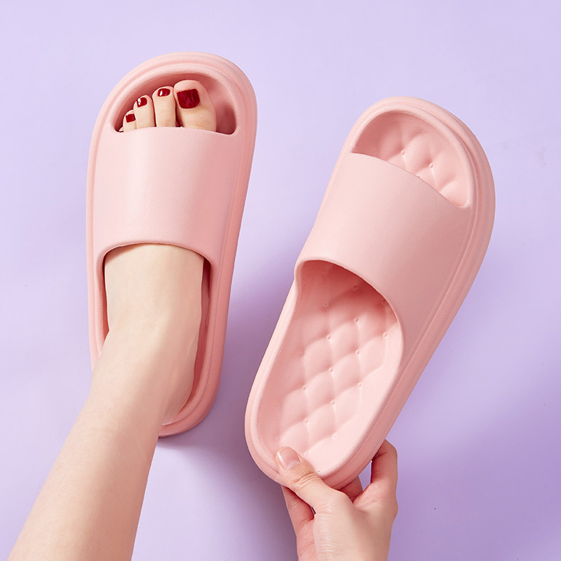 Zapatillas de goma con logotipo personalizado en blanco, sandalias deslizantes para hombres y mujeres