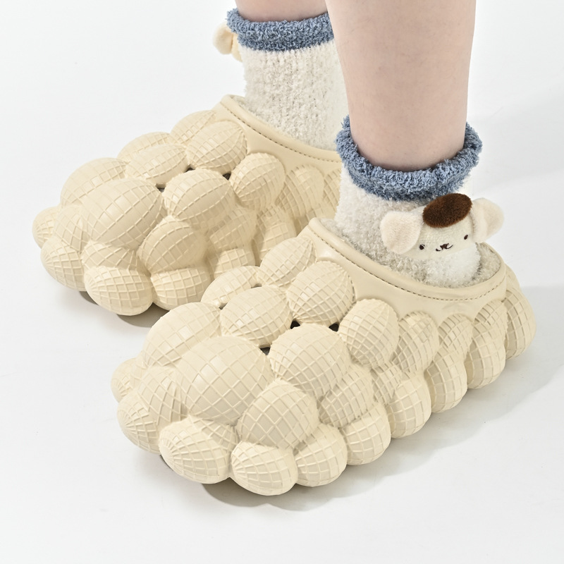 Zapatillas de casa para dormitorio para mujer, zapatillas de señora, diapositivas de burbujas de alta calidad con dijes