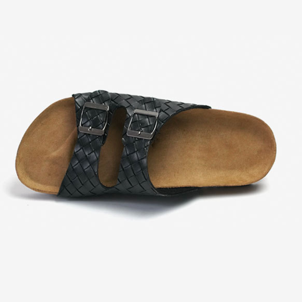 Sandalias de verano para mujer, zapatos de corcho suave con dos hebillas, zapatillas para mujer 2023