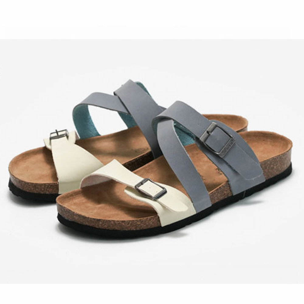 Zapatillas de corcho para mujer, zapatos informales de playa a la moda para hombre, sandalias antideslizantes transpirables, zapatos de verano para mujer
