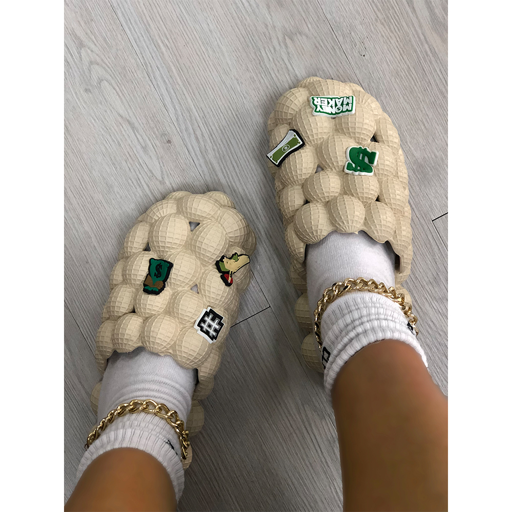 Diapositivas de burbujas al aire libre para caminar con diamantes de imitación personalizados Bling Bling para mujeres