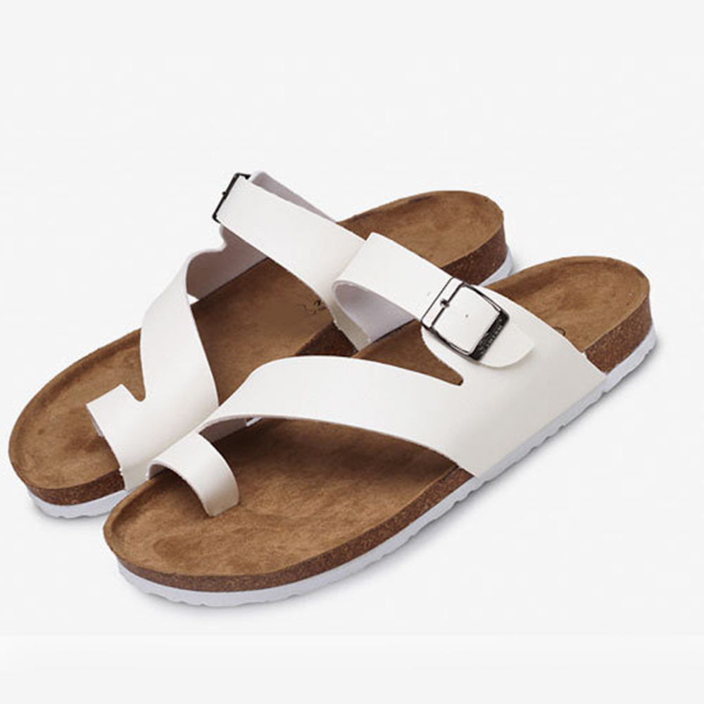 Zapatos de playa de verano con punta abierta, chanclas con soporte para arco, zapatillas de corcho