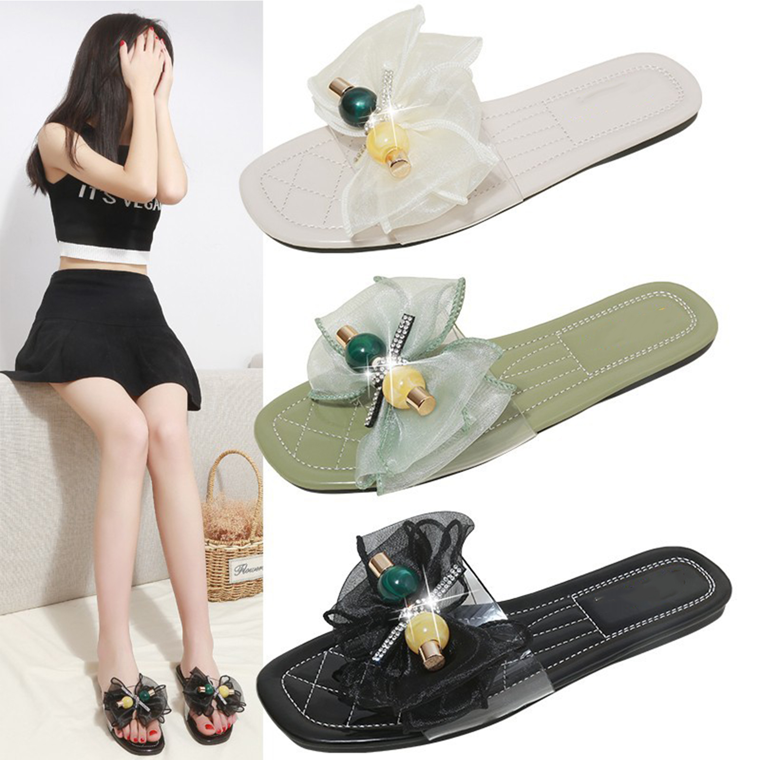 Zapatillas de princesa Zapatos de cristal de tacón alto para niñas