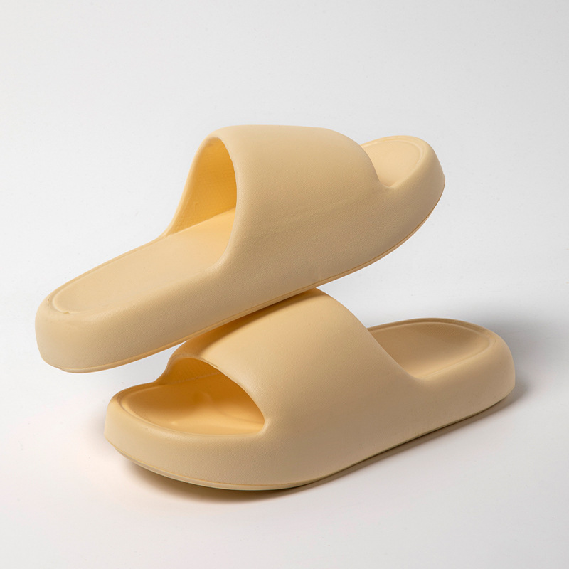 Zapatillas antideslizantes de color sólido de material EVA informal para interiores de verano, diapositivas para mujer, impresión personalizada de diseñador con logotipo