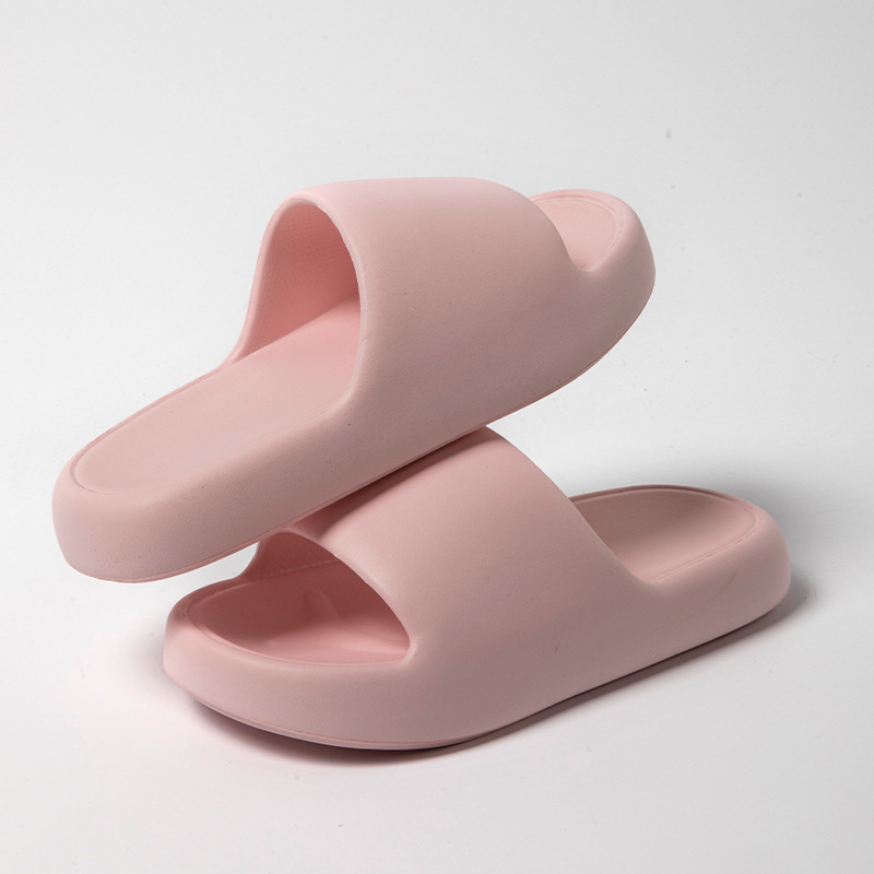 Zapatillas antideslizantes de color sólido de material EVA informal para interiores de verano, diapositivas para mujer, impresión personalizada de diseñador con logotipo